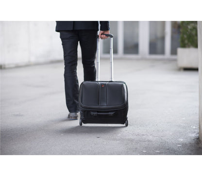 Wenger 600662 Patriot 17 Inch 2-Piece Business Wheeled Laptop Briefcase, Padded Laptop Compartment with Matching 15.4 Inch Laptop Case in Black (25 Litre)