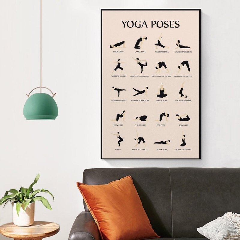 CYPGTBCK Yoga Poster for Beginners Home Gym Workout Poster Decorative Painting Canvas Wall Art Living Room Posters Bedroom Painting 12x18inch(30x45cm)