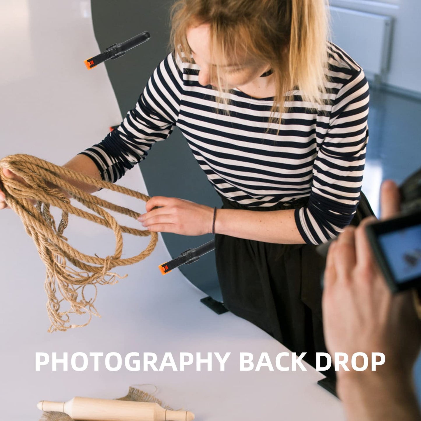 16 Pack Small Spring Clamps, 3.5 Inch Heavy Duty Clamps for Backdrop Stand, Plastic Clips for Crafts and Backdrop Clips for Crafts, Woodworking, Photography, Outdoor