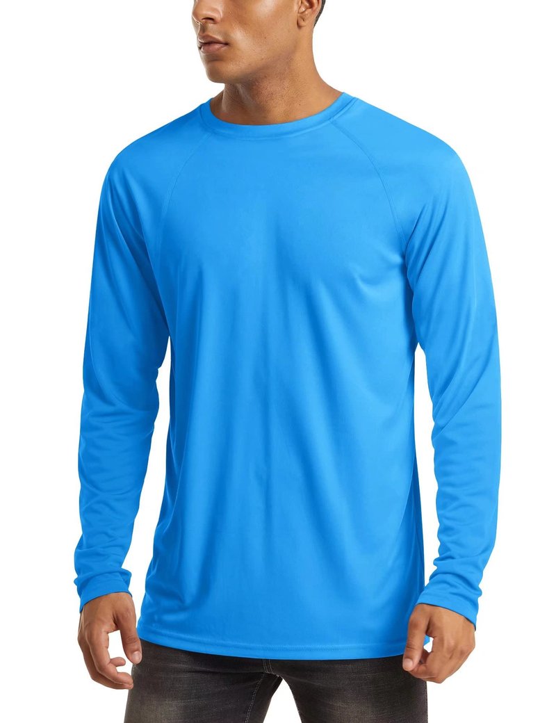 Azure Rashguard for Men - Long Sleeve Sun Protection Athletic T-Shirt for Outdoor & Camping Activities