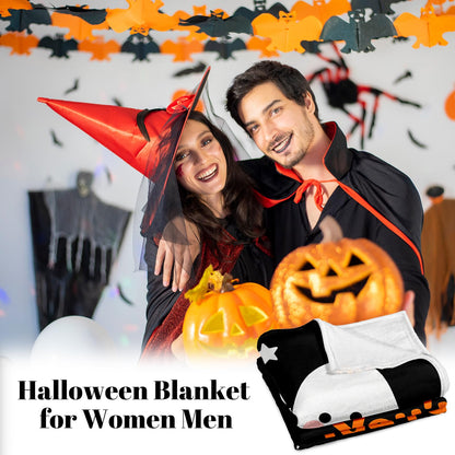 Halloween Throw Blanket for Women Men, Halloween Fall Throw Blanket, for Boyfriend Girlfriend, Boo Basket Stuffers for Women Men Adults, Flannel You're My Boo Blanket 50"x60"