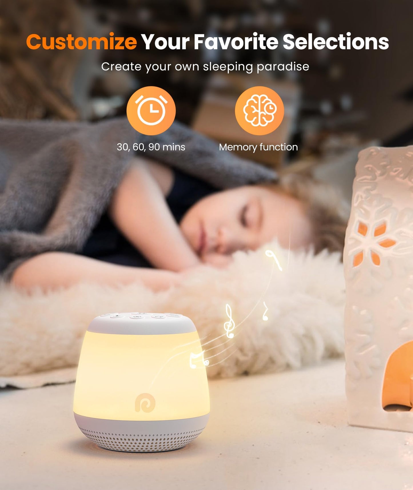 Dreamegg White Noise Machine, Portable Sound Machine with 8 Night Light for Baby Kids, White Noise Sound Machine with 24 Sounds, Pink&White Noise for Sleep Nursery Travel, Baby&Toddler Sleep Aid Gift
