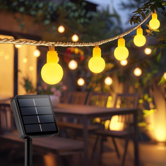 Brightown Solar Lights Outdoor Waterproof, 19.6Ft 60 LED Globe Solar String Lights for Outside, 8 Modes Outdoor Solar Lights for Yard Balcony Patio Tree Canopy Party (Warm White)