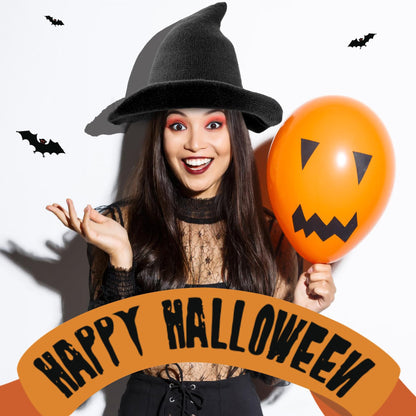 Edoneery Halloween Witch Hat for Women Wide Brim Foldable Pointed Cap for Halloween Party Costume Accessory
