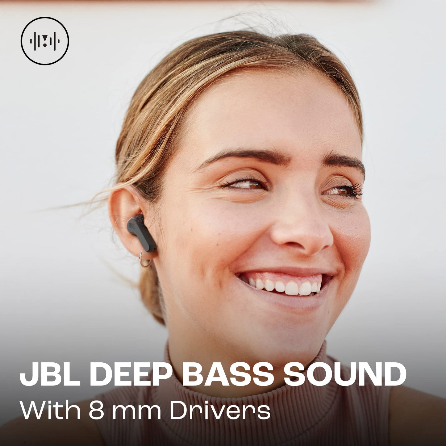 JBL Wave Beam In-Ear Wireless Earbuds with IP54 and IPX2 Waterproofing, Hands-Free Calling and 32-Hour Battery Life, Black