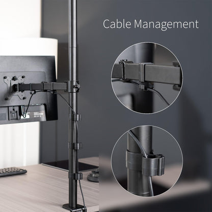 VIVO Extra Tall Single Monitor Desk Mount, 39 inch Pole VESA Stand for 13 to 32 inch Screens and up to 38 inch Ultrawides, Holds 22 lbs, Black, STAND-V011