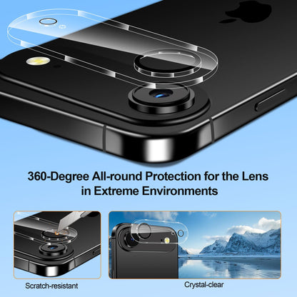 QHOHQ 3 Pack Screen Protector for iPhone 14 / iPhone 13 [6.1 Inch] with 3 Pack Tempered Glass Camera Lens Protector, Ultra HD, 9H Hardness,Case Friendly