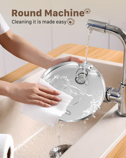 Cat Water Fountain Stainless Steel: 74oz/2.2L Cat Fountain for Drinking - Pet Water Fountain for Cats Inside - Quiet Cats Water Bowl Dispenser - Kitty Drinking Fountains - for Pets& Small Animals