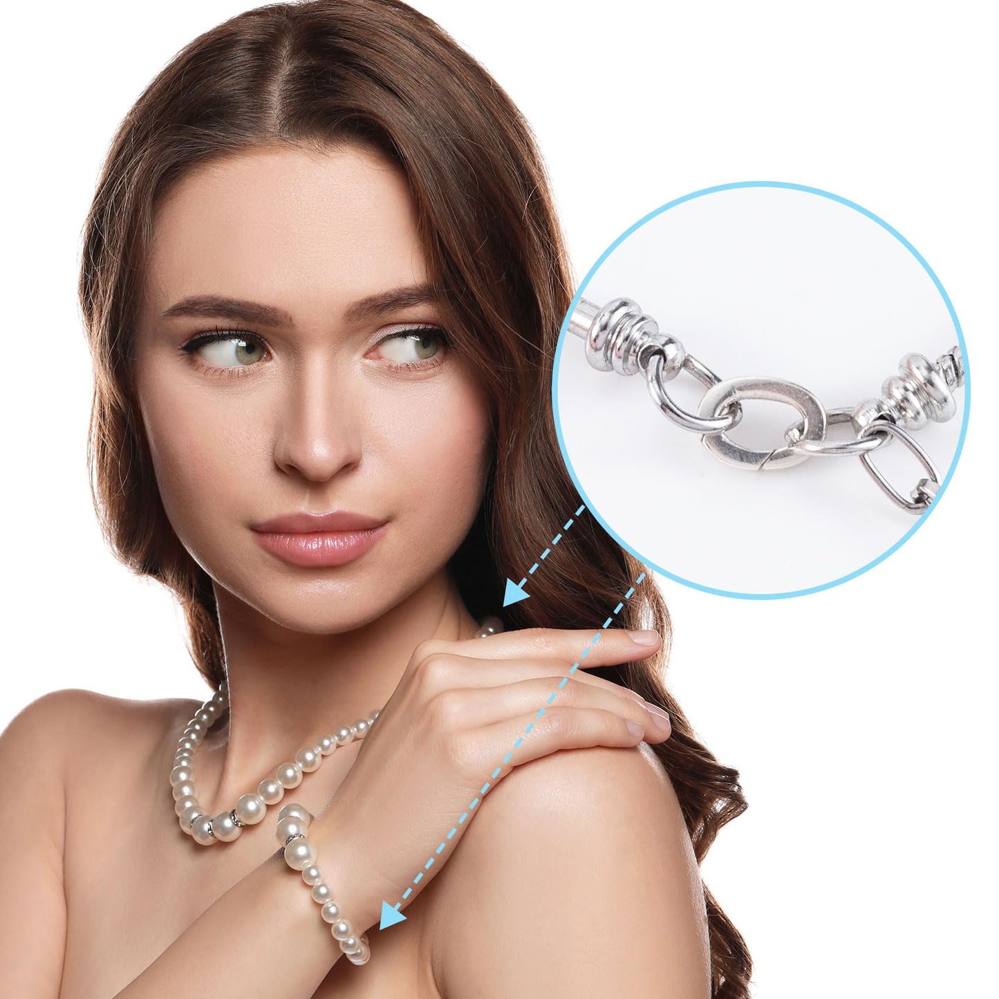 HINZIC 925 Sterling Silver Oval Necklace Shortener Clasp Hypoallergenic Tiny Carabiner Snap Clip Valentines Wedding Bracelet Ring Connector Lock for Women Jewelry Making