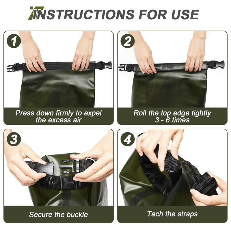 Dry Bags for Kayaking Waterproof, 5L/10L Dry Storage Bag, Roll Top Wet Bag for Swimming, Boating, Fishing,Camping & Beach