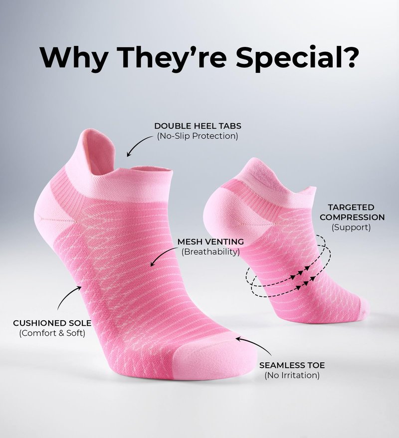 FITRELL Ankle Compression Socks for Women & Men - Cushioned Arch Support Running Socks, Plantar Fasciitis Relief, Vibrant Mixed, 6 Pairs, S/M