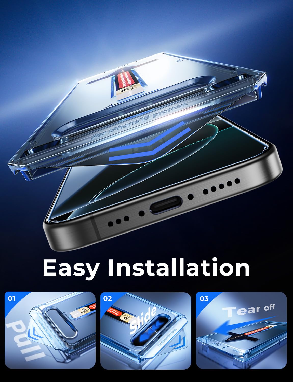 MAGIC JOHN 2 Pack for iPhone 16 6.1 inch Tempered Glass Screen Protector (Not Pro), Auto Dust-Elimination, Bubble Free, Easy Installation, HD Clear