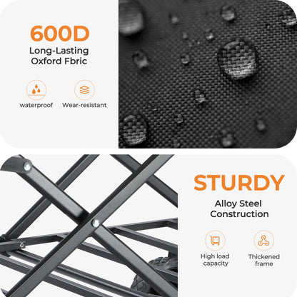 Collapsible Wagon 220 lbs, Heavy Duty Wagon Carts Foldable, Portable Wagons for Groceries, Beach Cart with All-Terrain Wheels & Drink Holders, Utility Wagon for Shopping, Sports, Camping, Black