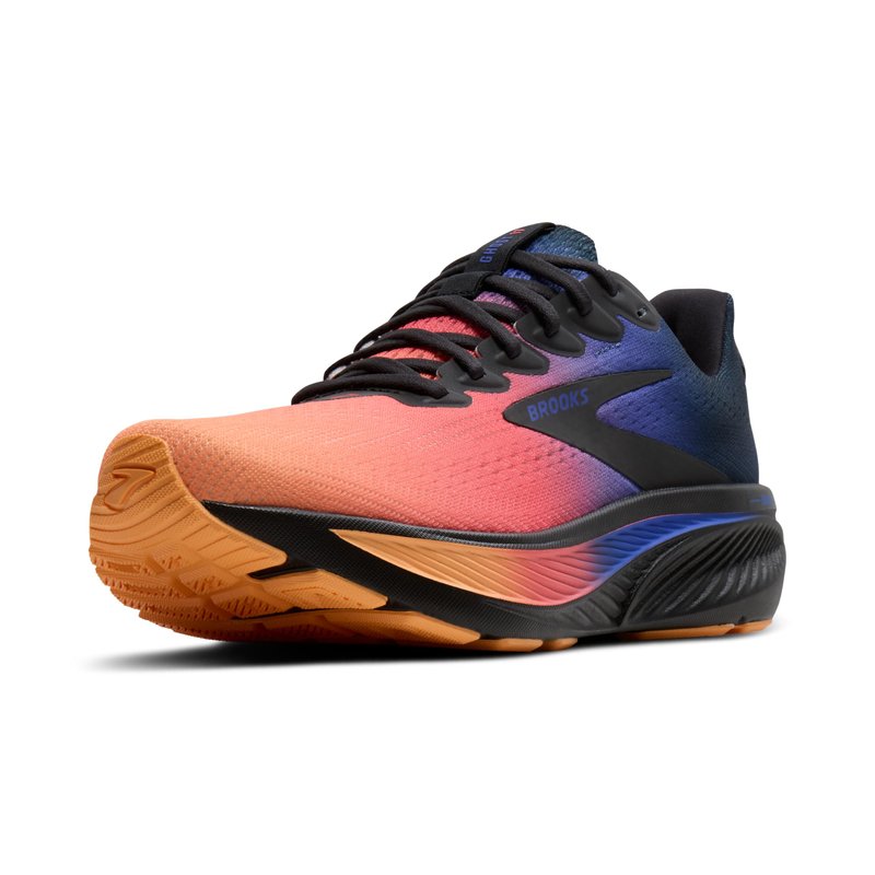 Brooks Women’s Ghost 17 Neutral Running Shoe - Night/Blue/Papaya - 9 Medium