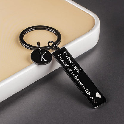 Chasing DreamsMRL drive safe keychain for him her - key chains for men i need you here with me i love you gifts for boyfriend husband handsome birthday anniversary christmas(Black K)