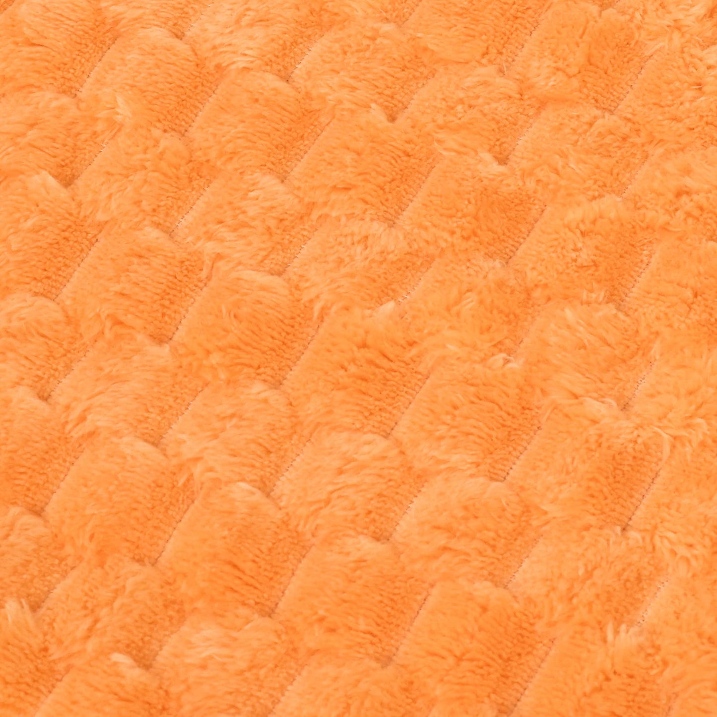 Vessia Flannel Fleece Throw Blanket(50x70 inch), 3D Jacquard Light Orange Fuzzy and Warm Blanket for Couch,Sofa,Bed,Chair, 300GSM Super Soft Touch Cozy Lightweight Throw for All-Season Home Decor