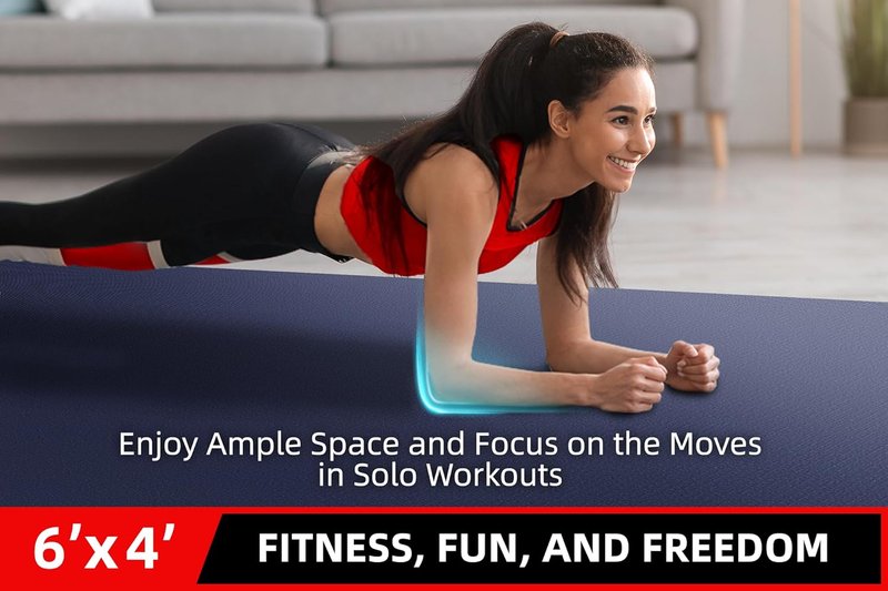 Large Exercise Mat for Home Workout - Extra Thick 7mm High-Density Gym Mat | Multiple Sizes Available