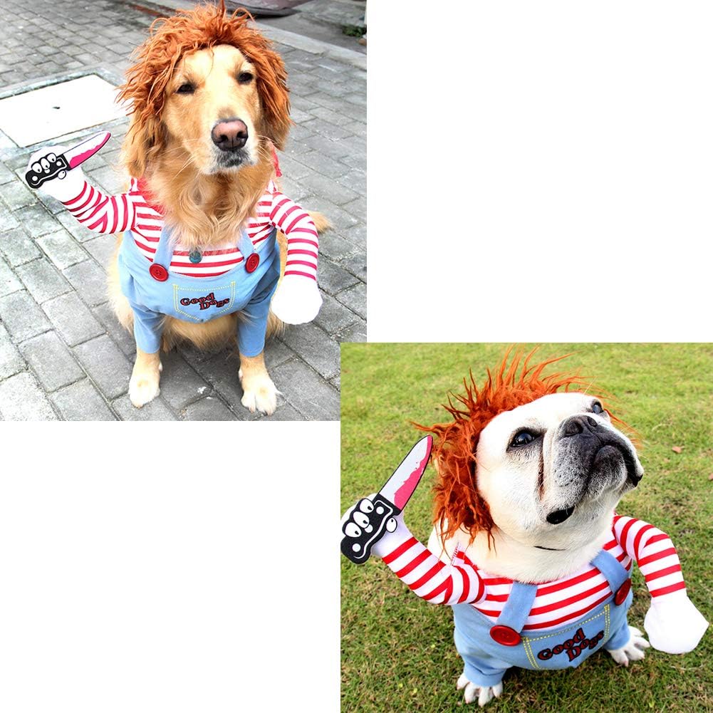 NACOCO Dog Awful Costume Pet Halloween Clothes Cat Cosplay Party Suit Funny Dog Costume Small to Large Dogs(L)