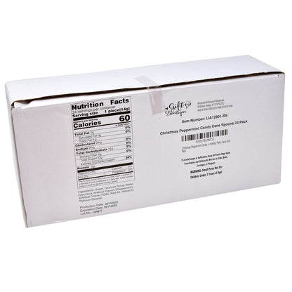 Gift Boutique Christmas Peppermint Candy Cane Spoons 24 Pack Edible Mint Candies Spoon Individually Wrapped for Stirring Beverages Cocoa Tea Coffee Cocktails, Stocking Fillers Holiday Party Favor Gift