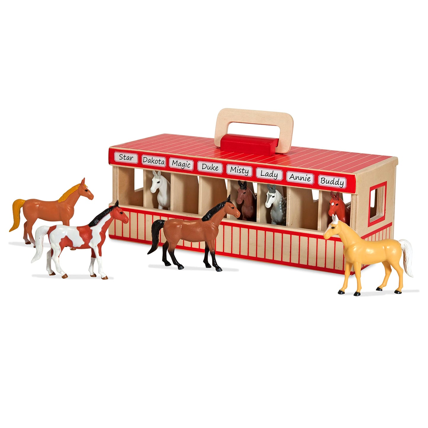 Melissa & Doug Show-Horse Stable | Wooden Play Set, Animal Toys for Girls & Boys | Age 3-5+
