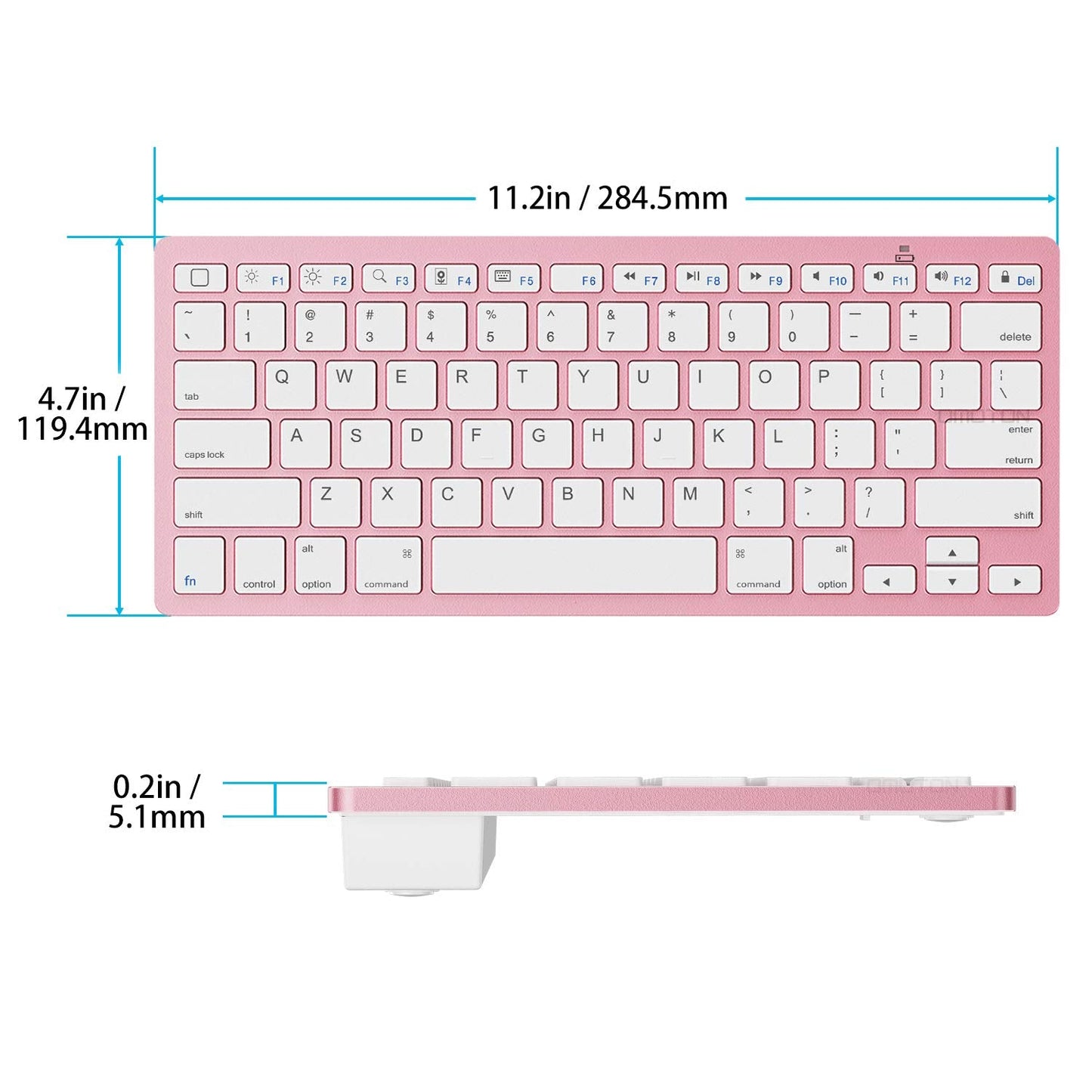OMOTON Bluetooth Keyboard Compatible with iPad 10th Generation, iPad 10.2 (9th/8th/7th), iPad Pro 13/12.9/11 inch, iPad Air/Mini and More iOS Devices, White