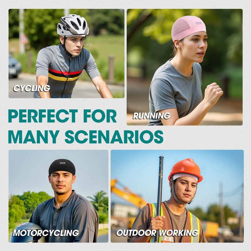 Breathable Mesh Skull Cap - Lightweight Quick-Dry Sports Helmet Liner | Cooling Cycling Beanies for Men & Women