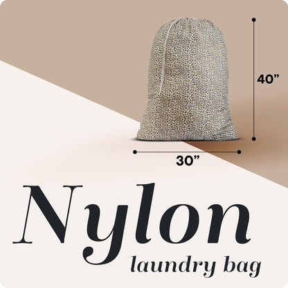 Handy Laundry Nylon Bag - Locking Drawstring Closure, Machine Washable, These Large Bags Will Fit a Laundry Basket and Strong Enough to Carry up to Two Loads of Clothes. (Leopard | 30" x 40")