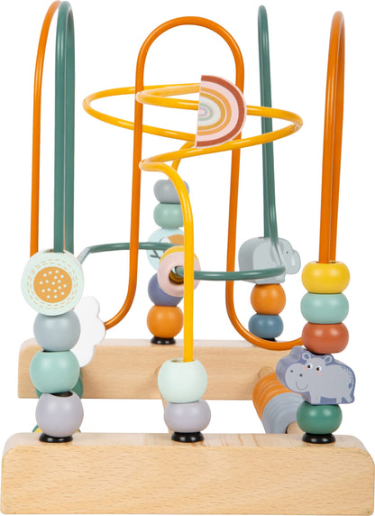 Small Foot 11956 Bead Maze Safari, with three metal tracks, wooden motor activity for kids aged 12 months and older