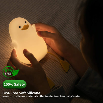 YuanDian Cute Duck Night Light, Gifts for Women Teen Girls Baby,Night Lights for Kids Bedroom, Cute Christmas Seagull Chick Silicone Nightlights for Children Toddler.