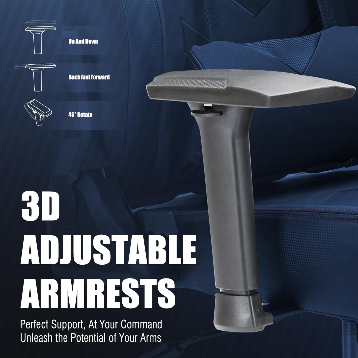 Big and Tall Gaming Chair with Footrest 350lbs-Racing Computer Gamer Chair, Ergonomic High Back PC Chair with Wide Seat, Reclining Back, 3D Armrest for Adult-Black