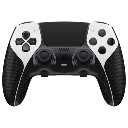 PlayVital Anti-Skid Sweat-Absorbent Controller Grip for ps5 Edge Wireless Controller, Professional Textured Soft PU Handle Grips Anti Sweat Protector for ps5 Edge Controller - Black