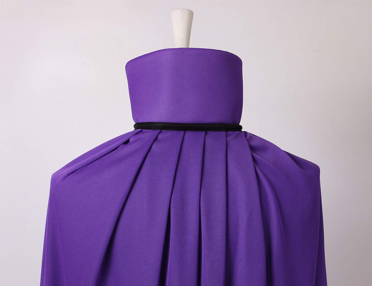 55" Stand Collar Reversible Cloak Masquerade Cape Costume, Black and Purple (55"/140cm, Black and Purple)