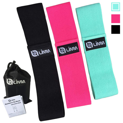 Fittest Pro by Limm Resistance Bands for Legs and Butt, Fabric Exercise Loop Bands Yoga, Pilates, Rehab, Fitness and Home Workout, Strength Bands for Booty