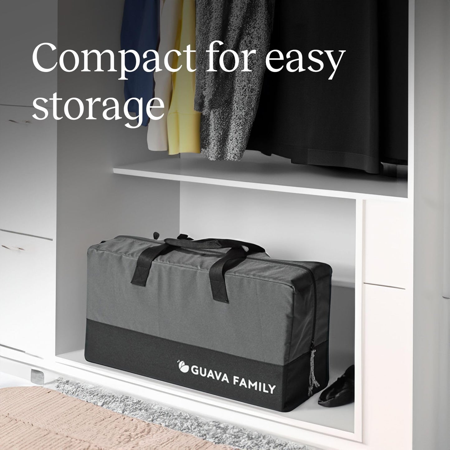 Guava Family Travel Crib includes Lightweight Backpack Design | Certified Baby Safe Portable Crib | Folding Play Yard, Comfy Mattress for Babies, Toddlers | Compact Baby Travel Bed