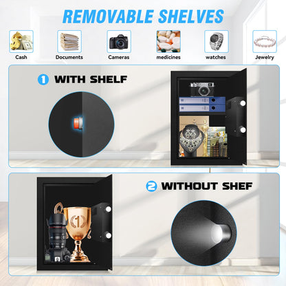 2.5 Cu Ft Large Safe Box with Fireproof Waterproof for Documents - Steel Security Personal Fire Safe with Digital Keypad, Emergency Battery Box & Combination Lock, Safety Box for Valuables Money Cash