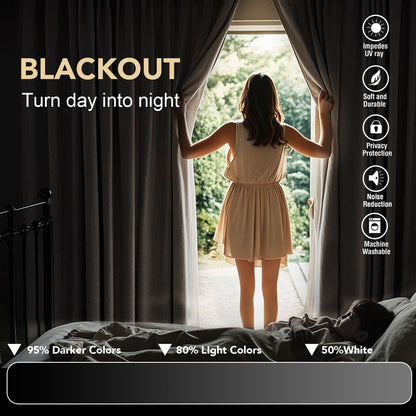 H.VERSAILTEX Blackout Curtains Thermal Insulated Window Treatment Panels Room Darkening Blackout Drapes for Living Room Back Tab/Rod Pocket Bedroom Draperies, 52 x 84 Inch, Light Sage, 2 Panels