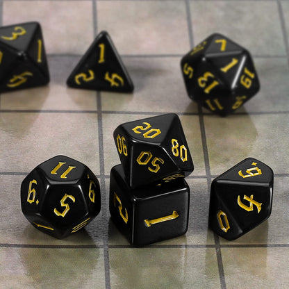 CiaraQ DND Polyhedral Dice Set with Dice Bag for Dungeons and Dragons RPG MTG Role Playing Table Games