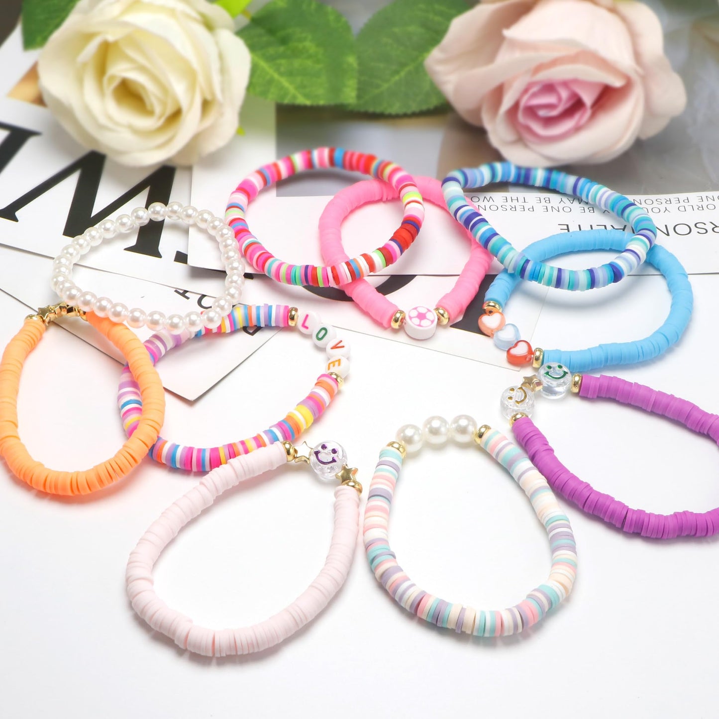 CHENSILAIYI 10pcs Friendship Bracelets for Teen Girls & Women: Beaded, Preppy, Beach Styles - Ideal Gifts