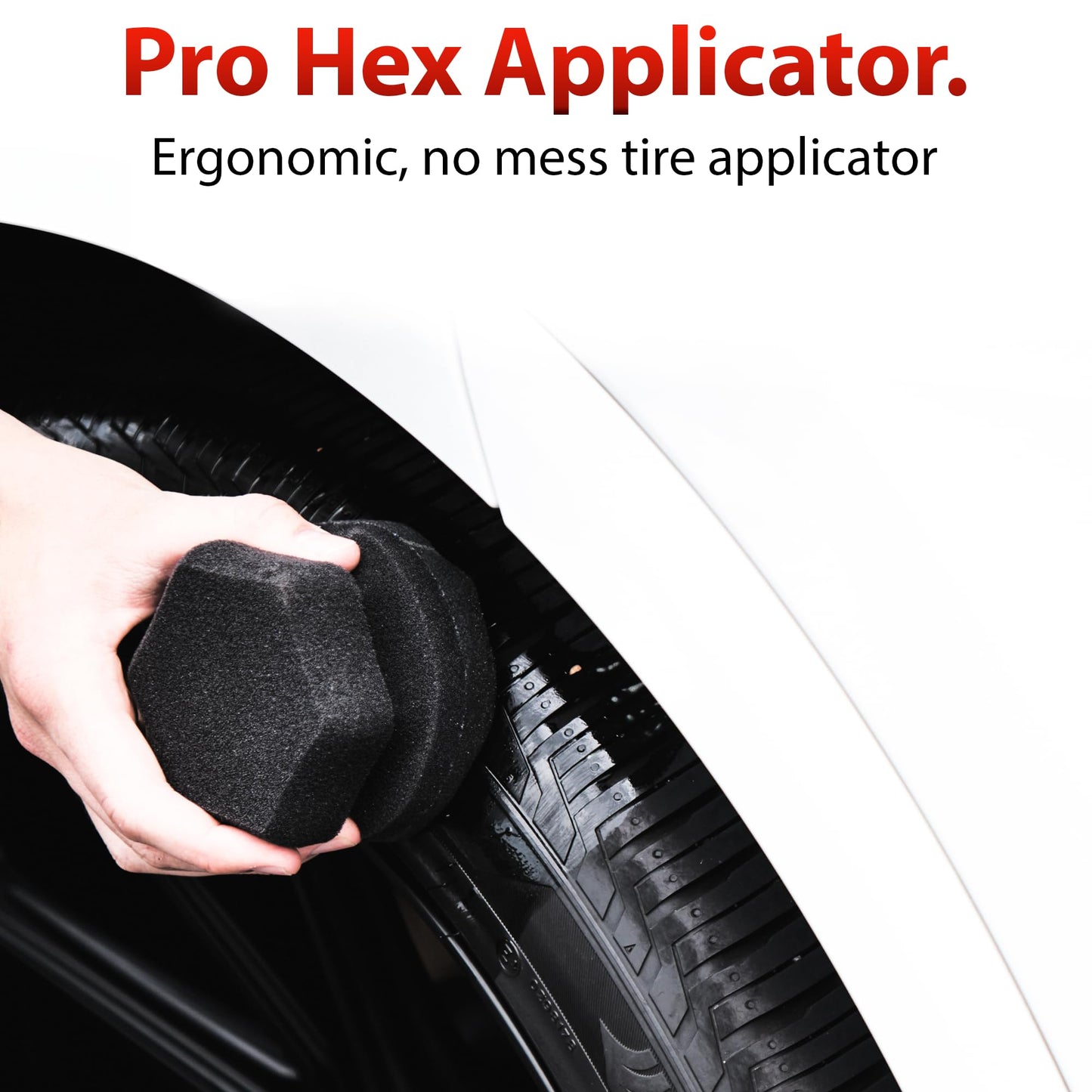 Adam's Polishes Pro Tire Hex Grip Applicator (3 Pack) - Tire Shine Car Detailing Foam Sponge Tool|Car Cleaning Supplies After Car Wash Tire Cleaner | for Vinyl Rubber & Trim Accessories-Wheel Cleaner