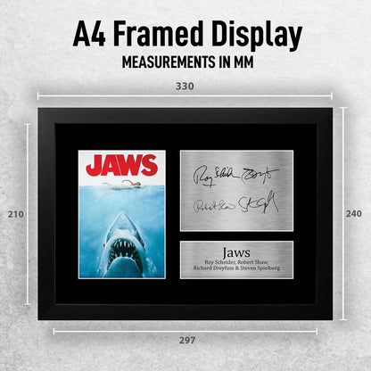 HWC Trading Jaws Gift Signed FRAMED A4 Printed Autograph The Cast Gifts Photo Display