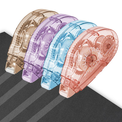 Glue Tape for Scrapbooking, Pack of 4 Scrapbook Tape, Double Sided Tape Roller for Crafts, 26 Ft x 0.31 In Tape Runner, Journaling Supplies, Craft Supplies for Scrapbooking, Gift Wrapping, Photo Tape.