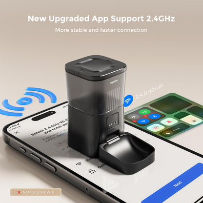 Espelho Automatic Cat Feeders WiFi: Food Dispenser with App Control 2.4Ghz WiFi- Smart Timed Cats Feeder with Voice Recorder| 4L Auto Pet Feeder for Cat and Small Dog- Up to 10 Meals per Day