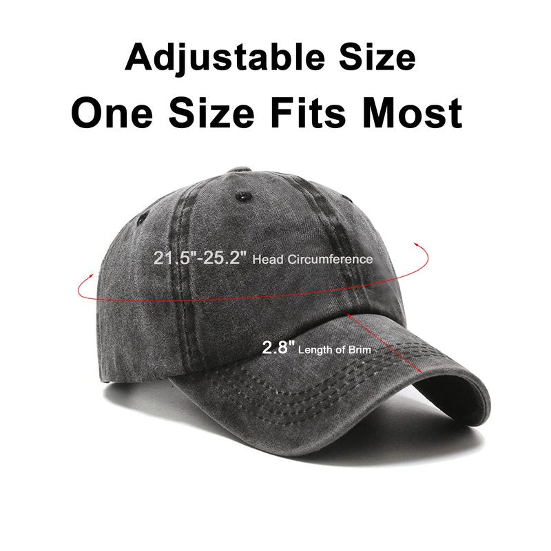 NPJY Baseball Cap Golf Dad Hat Adjustable Original Classic Low Profile Cotton Hat Vintage Washed Distressed Trucker Cap Black(Washed)