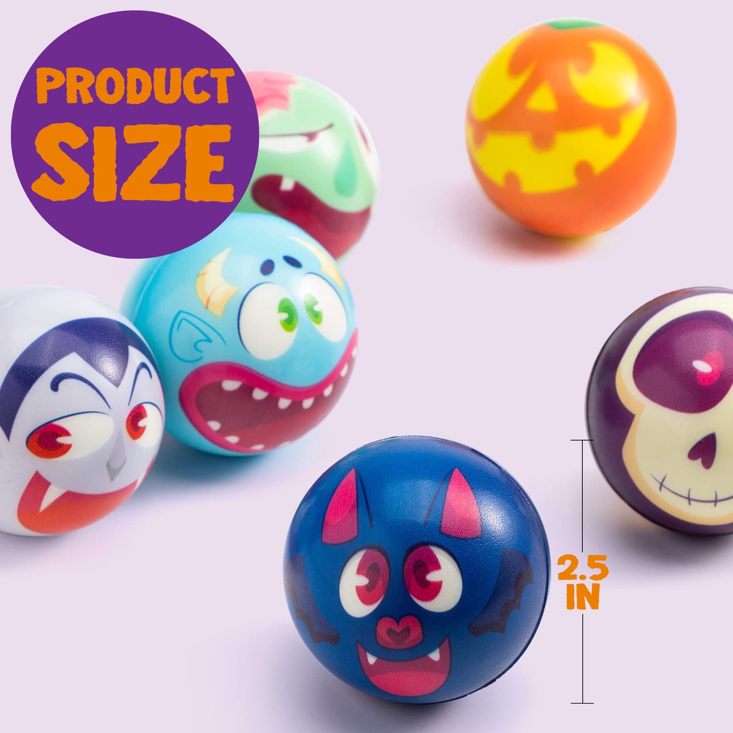 JOYIN 24 PCS Halloween Stress Balls Halloween Novelty Toys Balls for Halloween Squishy Toys Slow Release, Halloween Party Favors, Decoration Supplies, Party Bag Fillers