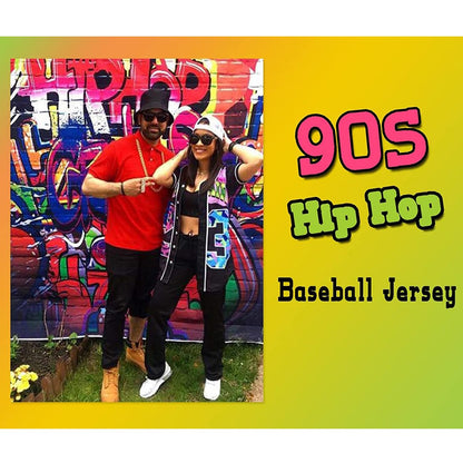 Amzdest 90s Clothing for Women, Unisex Hip Hop Party, Bel Air 23 Baseball Jersey Short Sleeve Button Down Shirt (23Black, Small)