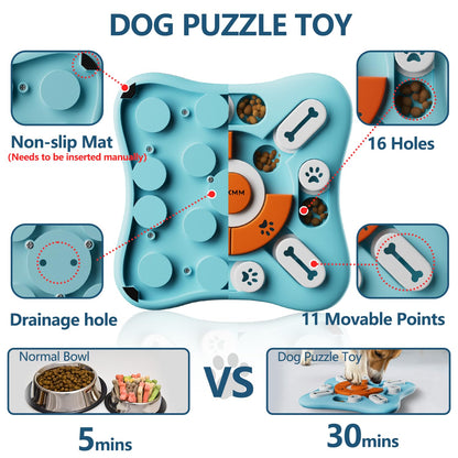 FOXMM Interactive Dog Treat Puzzle Toys for IQ Training & Mental Stimulating,Fun Slow Feeder,Large Medium Small Dogs Enrichment Toys with Squeak Design