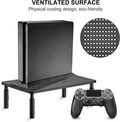 suptek Computer Monitor Stand Riser, Metal for Laptop, Printer, Notebook and All Flat Screen TV Display with Vented Platform, 3 Height Adjustable Riser MST003