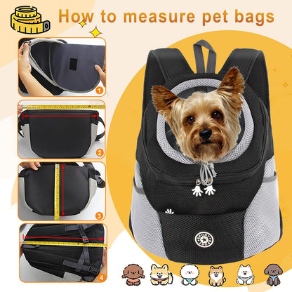 M MUNCASO Dog Carrier Backpack Small Pet Travel Bag Puppy Pet Front Pack with Breathable Head-Out Design and Waterproof Bottom Airline Approved for Outdoor Hiking Travel (M,Black)