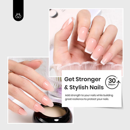 Beetles Builder Gel Set,3 Pcs 8 in 1 Nail Strengthening Apex Building Extension for Beginner DIY Salon at Home,Clear Builder Nail for Nails with Base and Top Coat Gel,UV & LED Lamp Needed