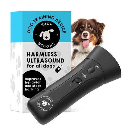 Bark Begone 2023 Ultrasonic Dog Bark Deterrent & Behavior Corrector - Stop Barking, Jumping, Aggression Without Yelling - Just Point & Press! Backed by Kevin Harrington from Shark Tank